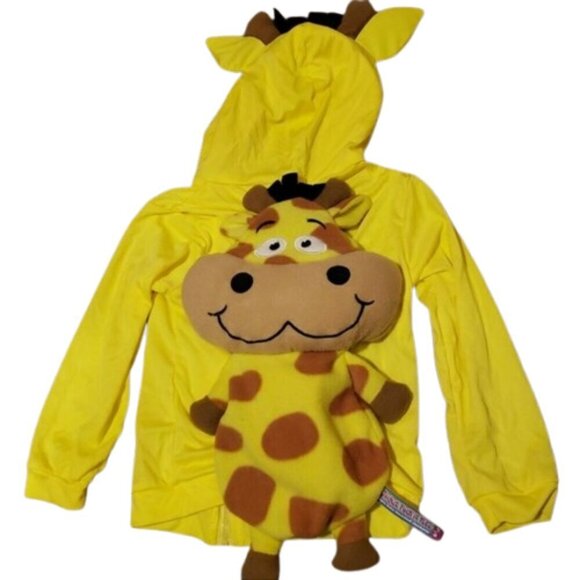 Jay@Play Pack-it Pets Jacket Girls Backpack Giraffe Plush Yellow Hooded Size 7-8 - Picture 1 of 8